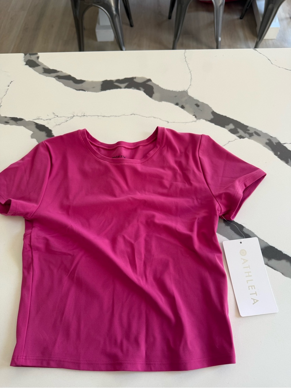 Athleta Pink Crewneck Performance Tee